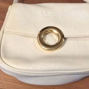 Desmo white leather with shoulder strap